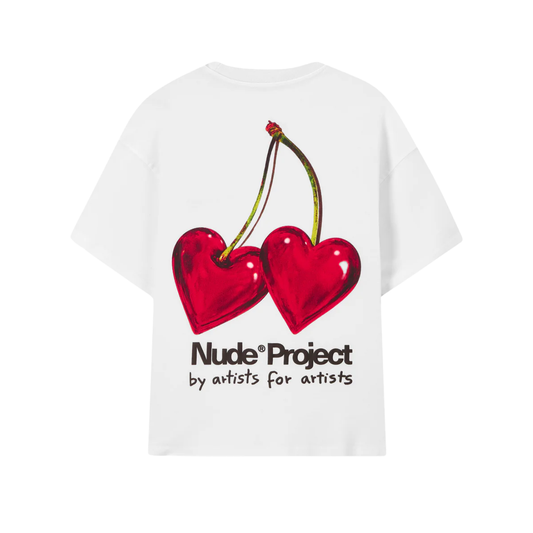 Polera Nude Juicy Cherry Tee White