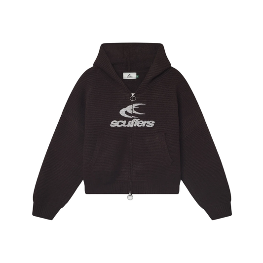 Sweater Scuffers Roots Brown Knit Zipper