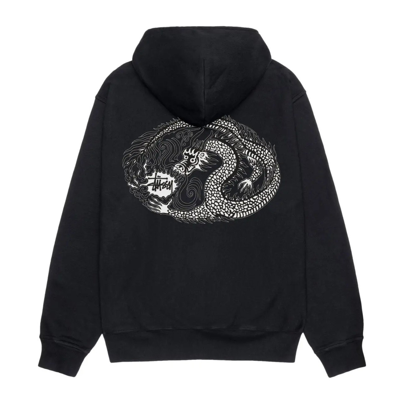 Poleron Stussy Mosaic Dragon Pig Dyed Black - XXL