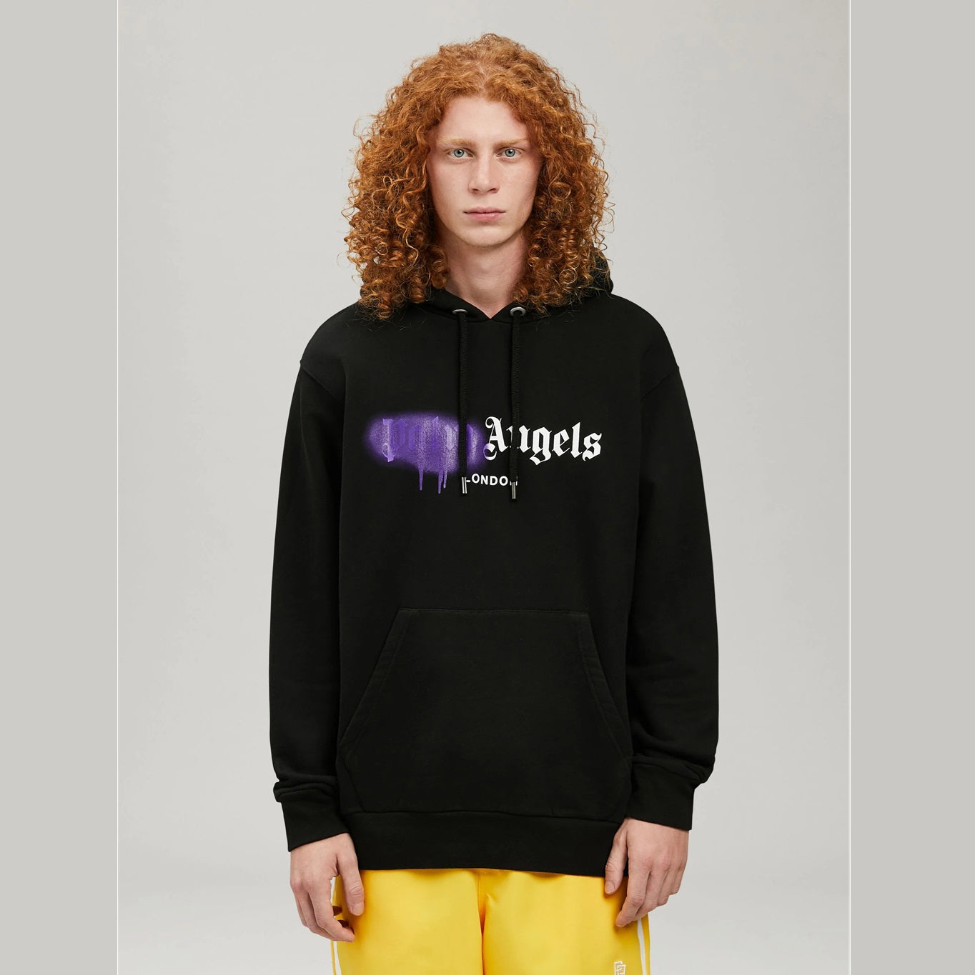 Poleron Palm Angels London Sprayed Hoodie Black/Purple