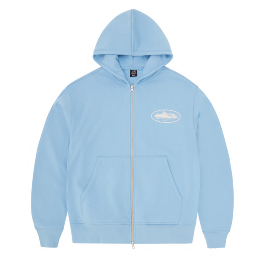 Poleron Corteiz Island Puff Print Zip Baby Blue