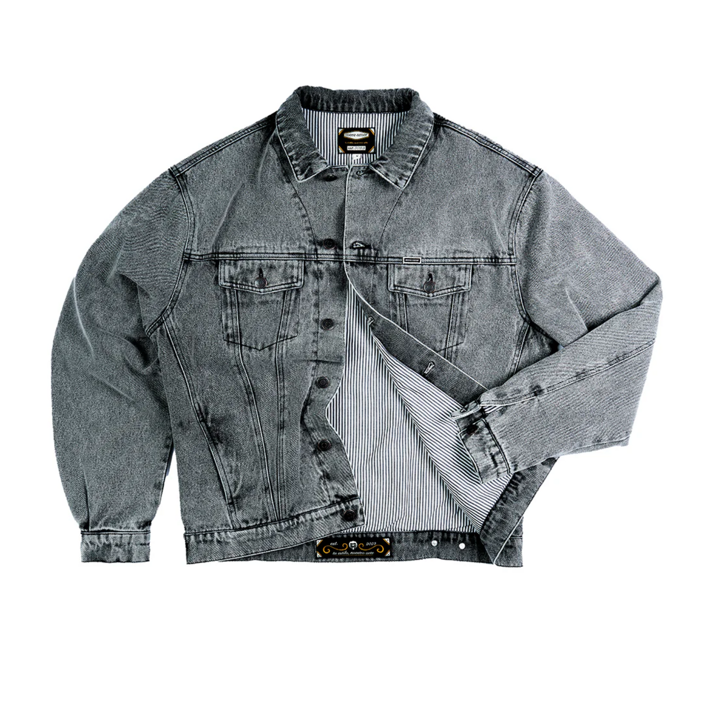 Denim Chaqueta More amor Vase Of Flower Negra - Pau Cero