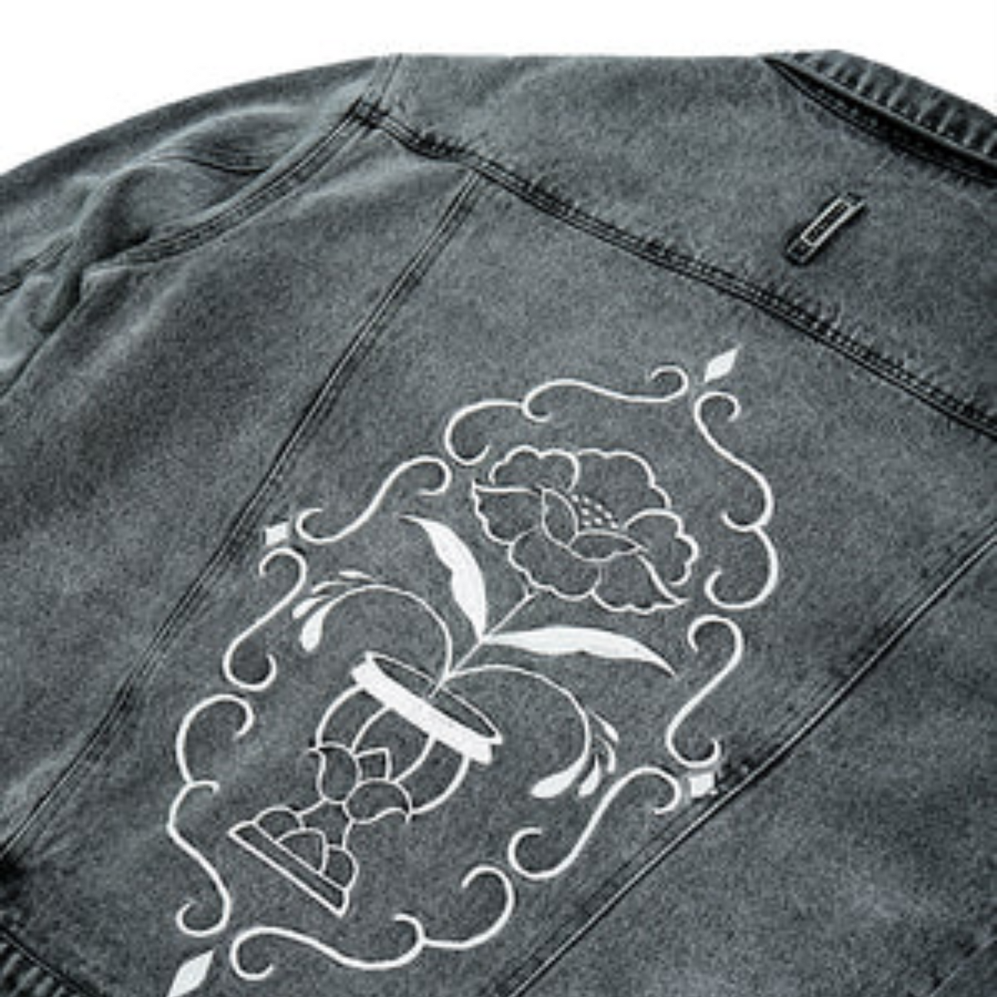 Denim Chaqueta More amor Vase Of Flower Negra - Pau Cero