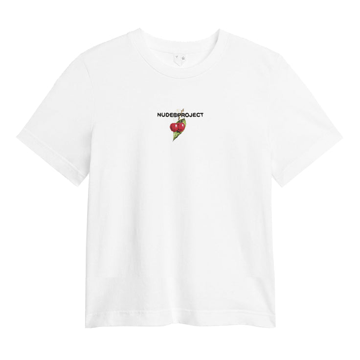 Polera Nude Locally Hated Cherry White