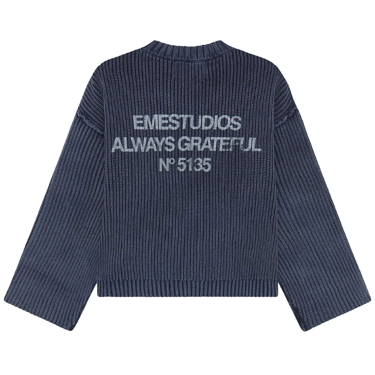 Sweater Eme Studios Collective Slate Blue Knit
