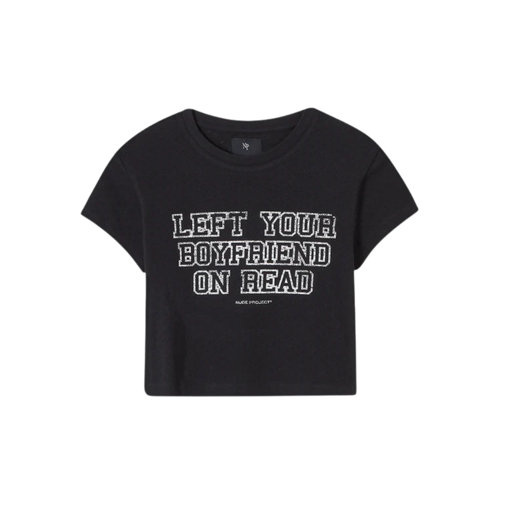 Nude Boyfriend Top Black