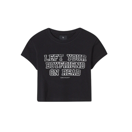 Nude Boyfriend Top Black