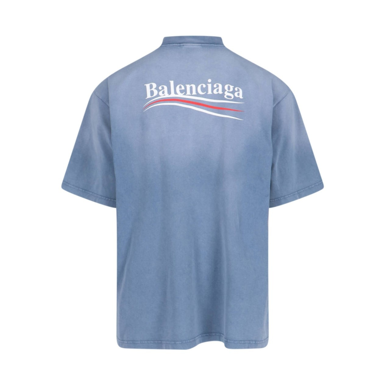 Polera Balenciaga Political Campaign Medium Fit Washed Blue