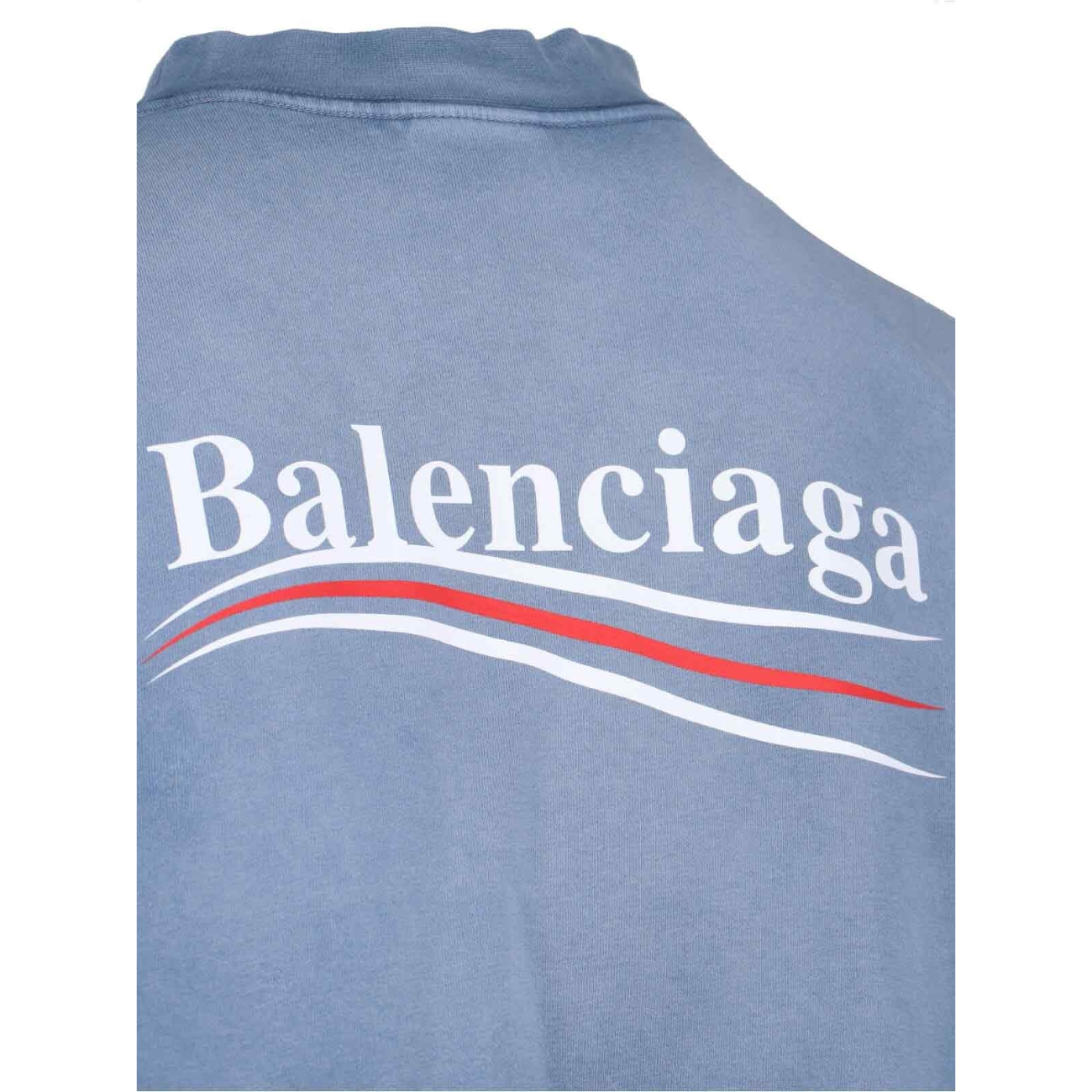 Polera Balenciaga Political Campaign Medium Fit Washed Blue