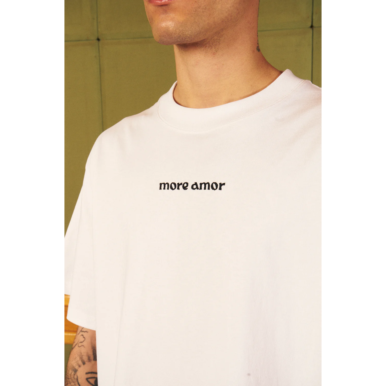 Polera More Amor Heavyweight White