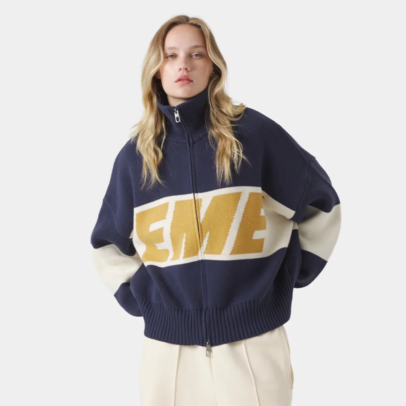 Sweater Eme Studios Thrill Mustard Zipper