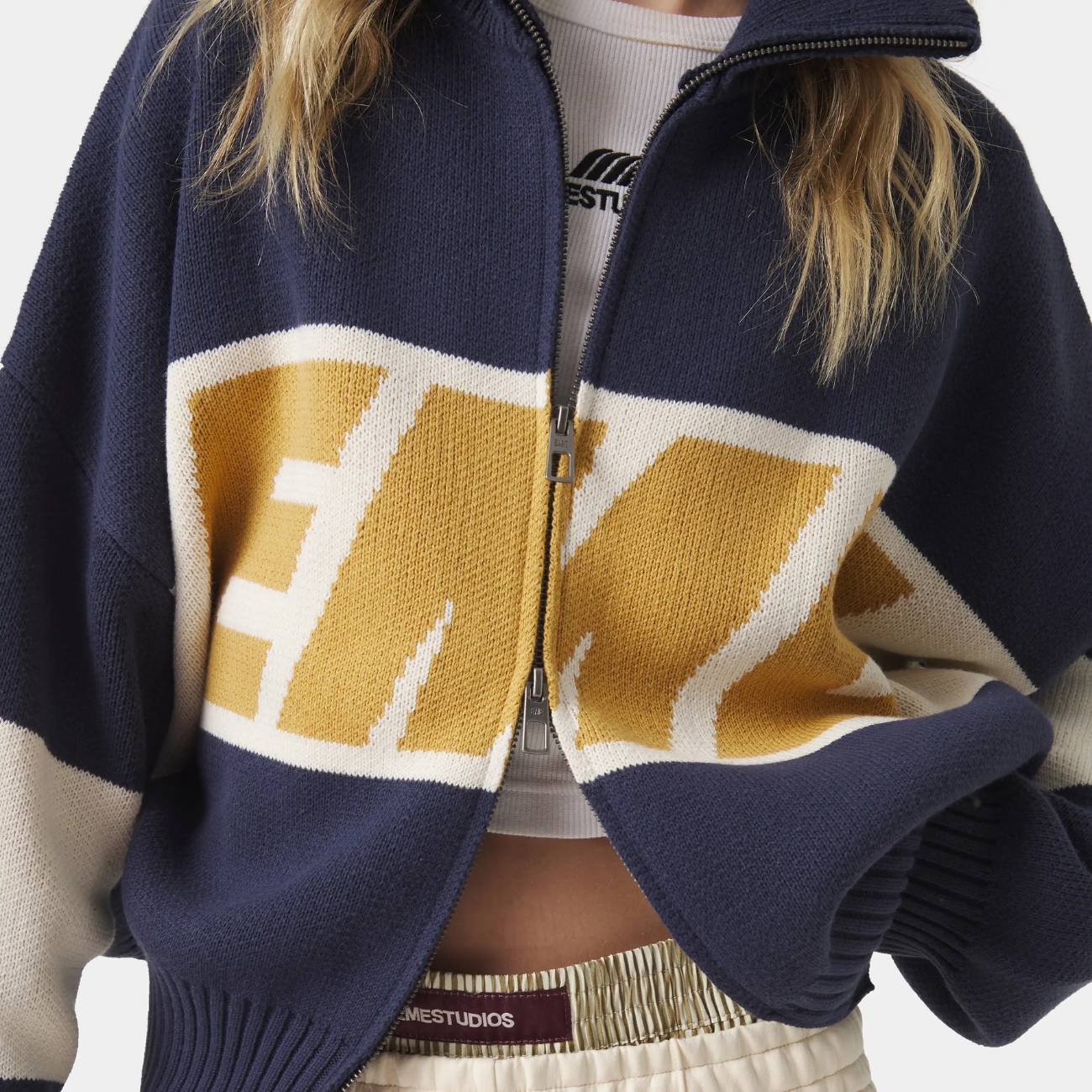 Sweater Eme Studios Thrill Mustard Zipper