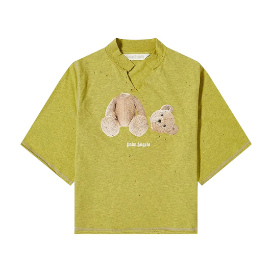 Polera Palm Angels Ripped PA Bear Cropped Yellow/Brown