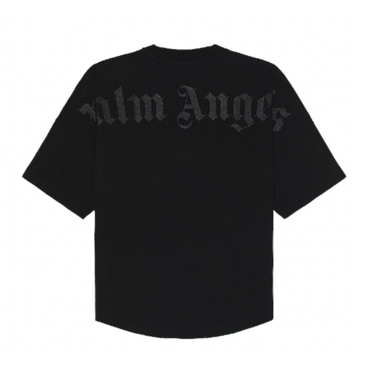 Polera Palm Angels Glitter Classic Logo Over Black