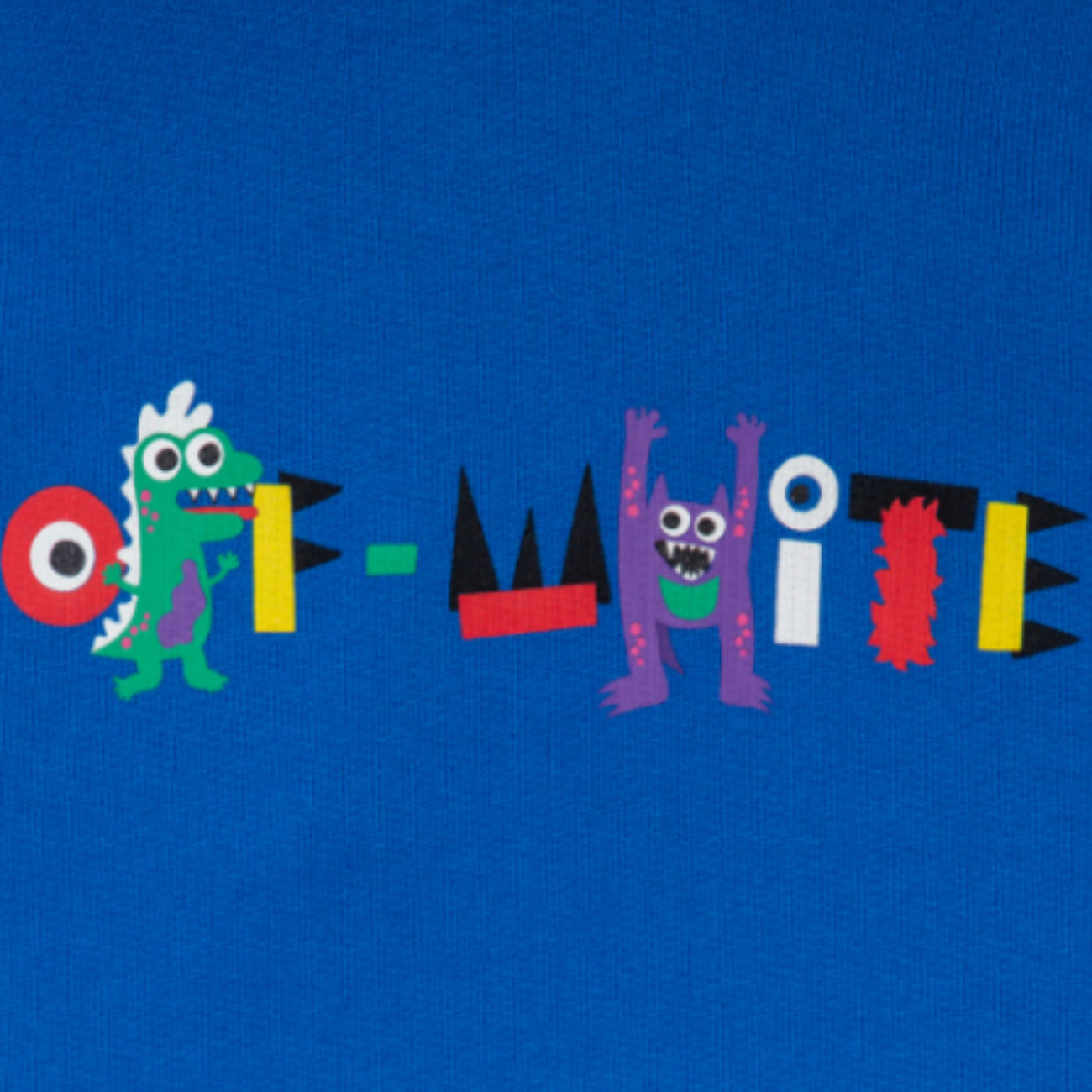 Poleron Off-white KIDS Logo Blue (12)