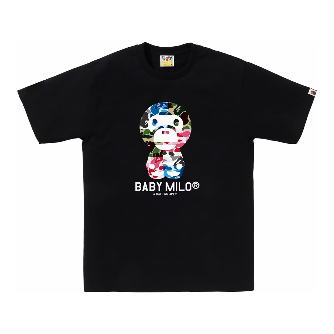 Polera BAPE ABC Camuflaje Crazy Baby Milo Negro