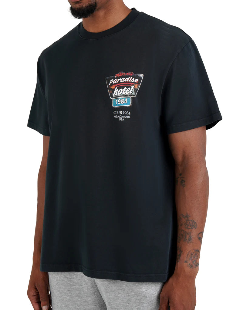 Polera Club 1984 Paradise Hotel Washed Balck - XL