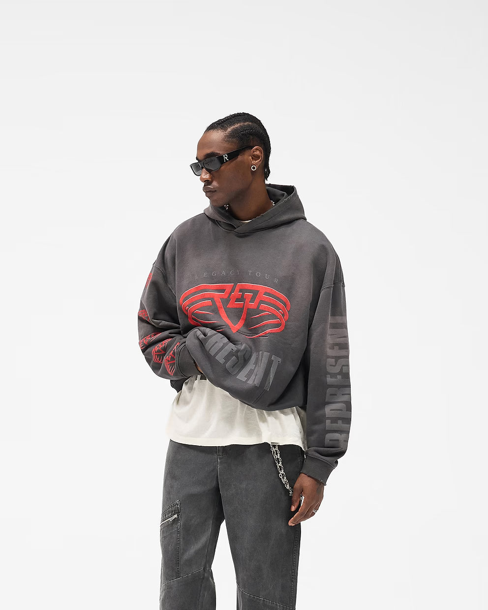 Poleron Represent Reversible Living Legacy Tour Hoodie Sun Fade Grey