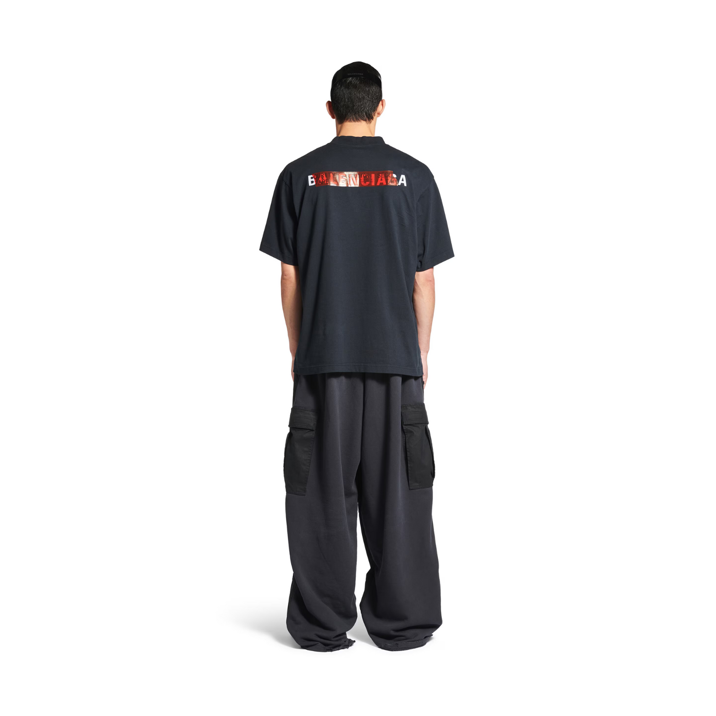 Polera Balenciaga Taped Back Medium Fit Black