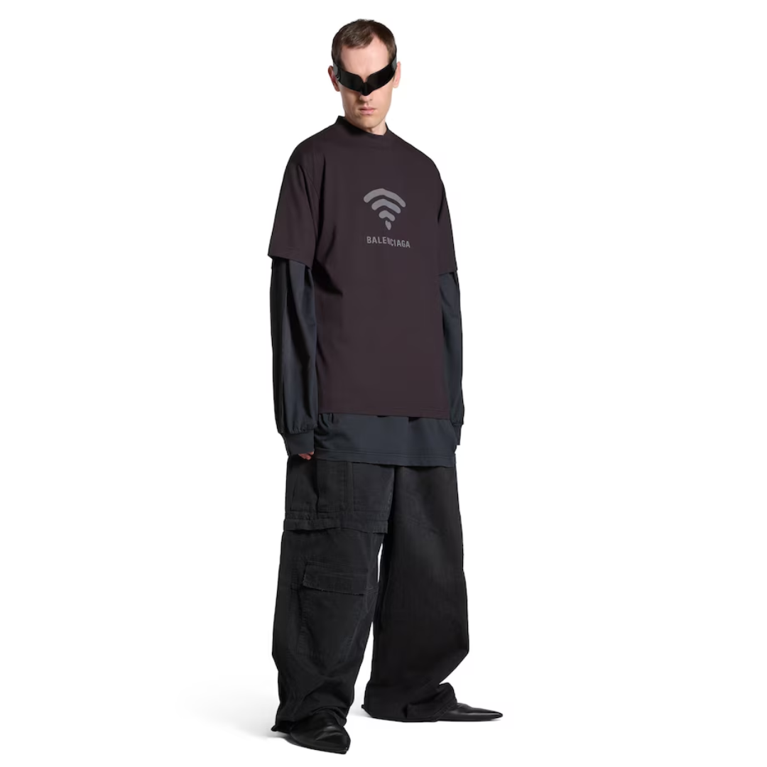 Polera Balenciaga Lo_ve Medium Fit Black/Grey