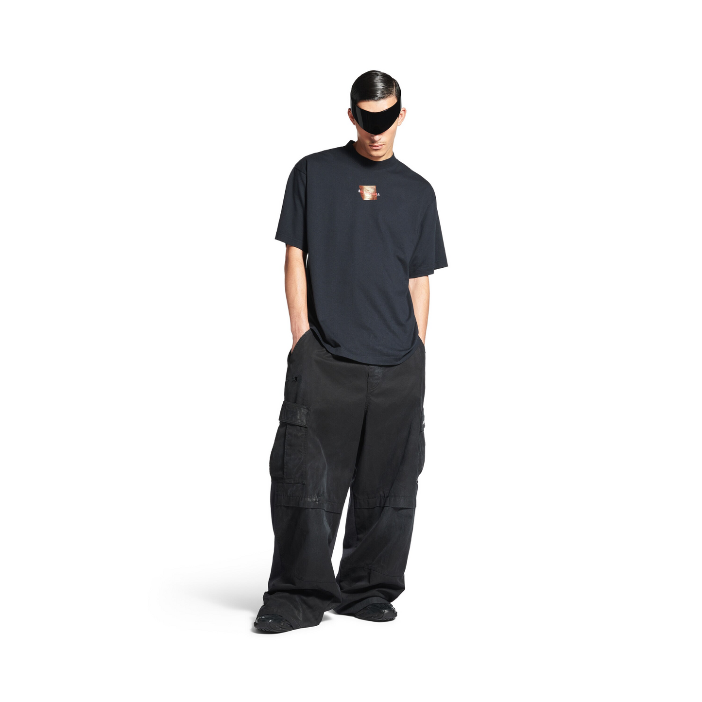 Polera Balenciaga Taped Back Medium Fit Black