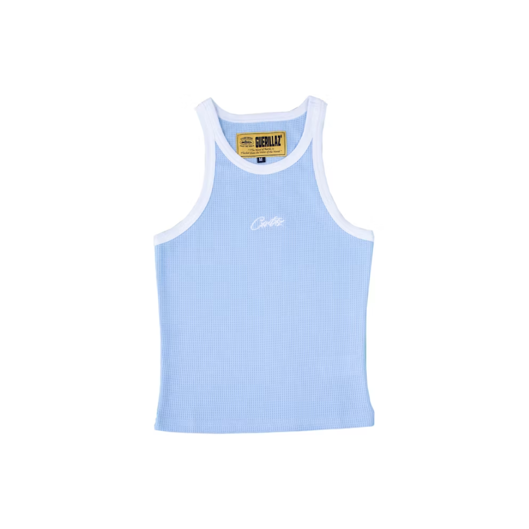 Corteiz Womens Allstarz Contrast Tank Top Baby Blue