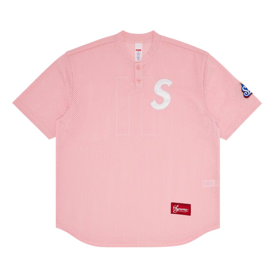 Polera Supreme S Logo Baseball Henley Pink - L