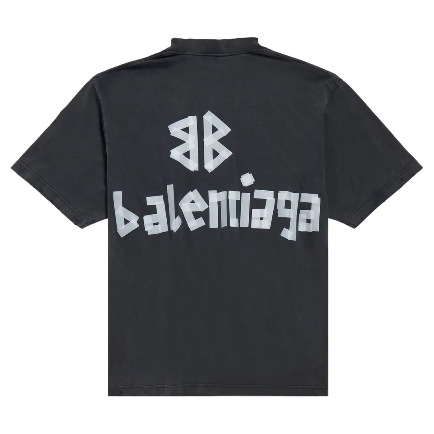 Polera Balenciaga New Tape Type Faded Washed Black