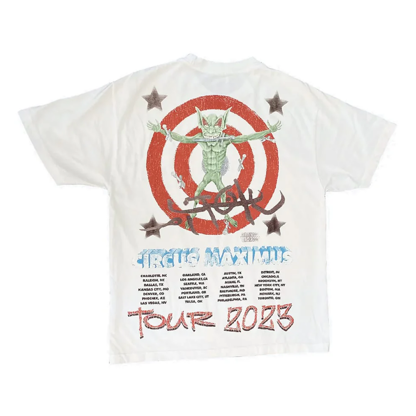 Polera Travis Scott Utopia Circus Maximus 2023 Tour White
