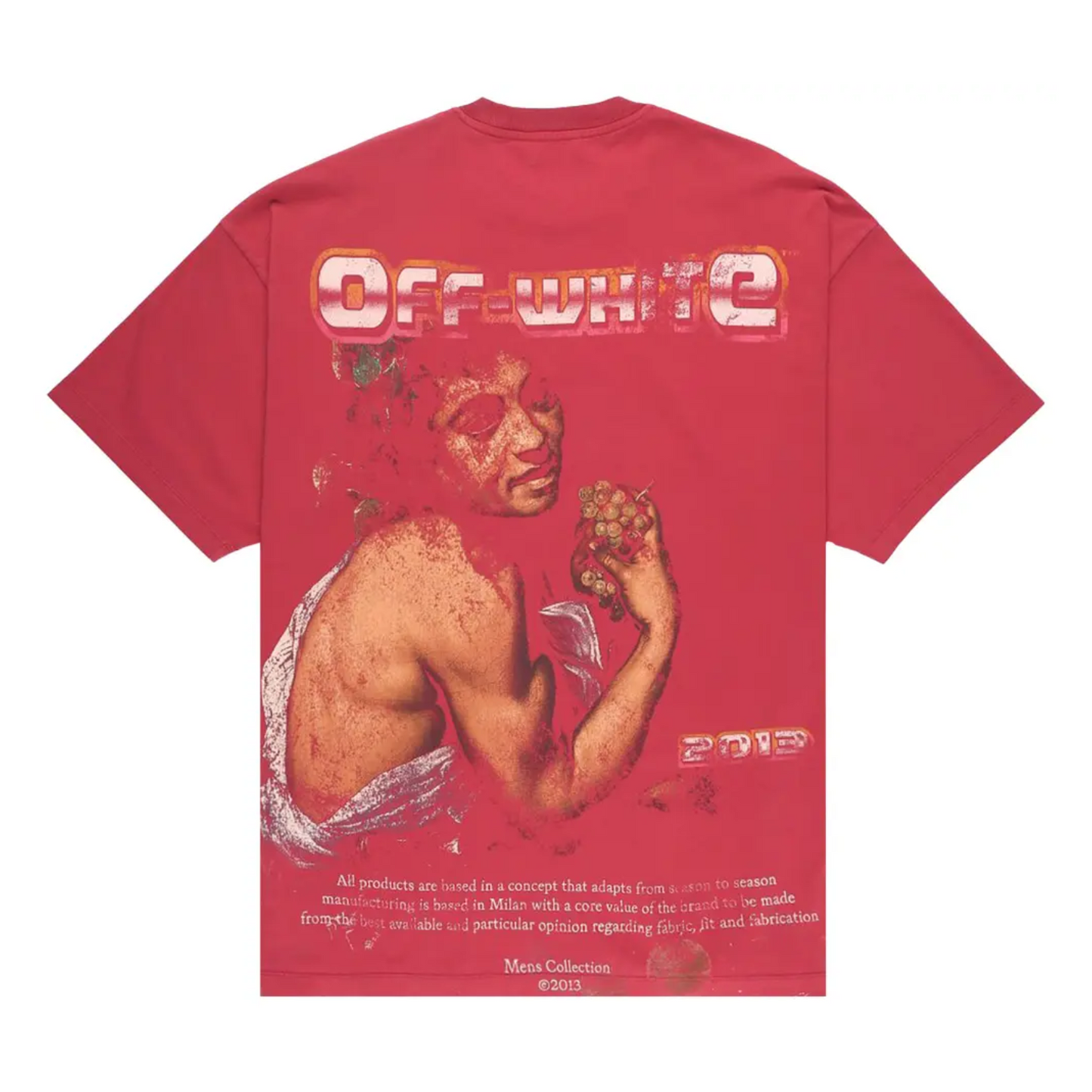 Polera Off-White Digit Bacchus Over Red/Multicolor