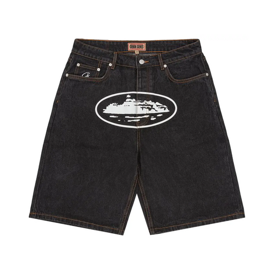 Short Corteiz Alcatraz Jean Washed Black