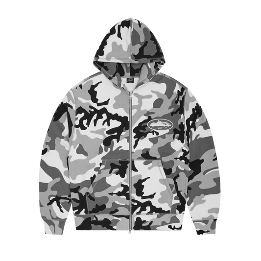 Poleron Corteiz Island Puff Print Zip Artic Camo