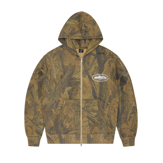 Poleron Corteiz Puff Print Zip Forest Camo
