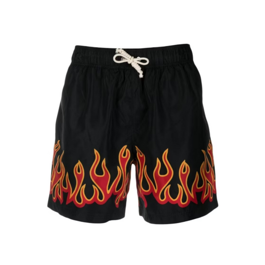 Palm Angels Burning Flames Print Swim Shorts - XL