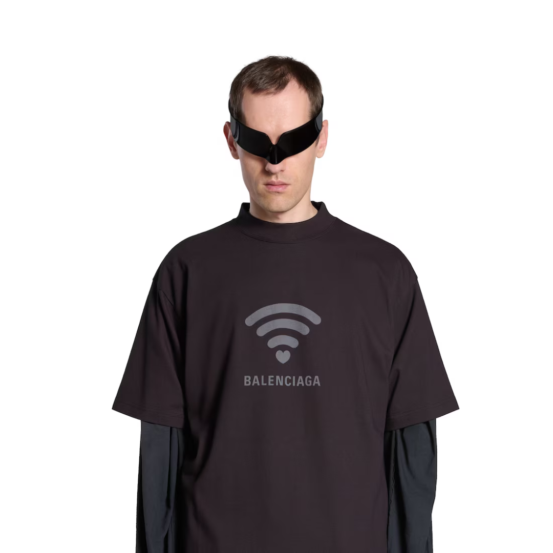 Polera Balenciaga Lo_ve Medium Fit Black/Grey