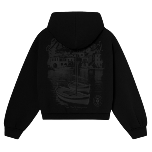 Poleron Reserved Mediterranean French Terry Zip Triple Black