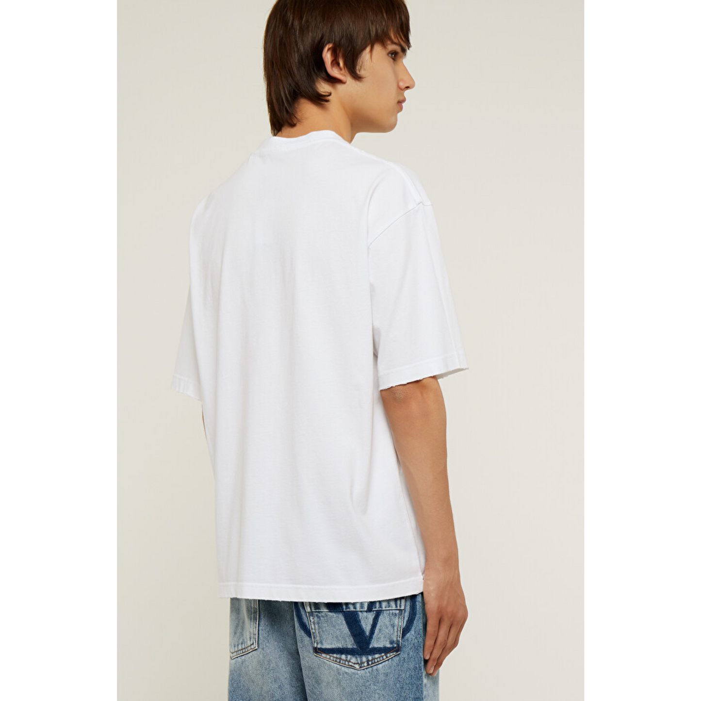 Polera Balenciaga Script Logo White/Black