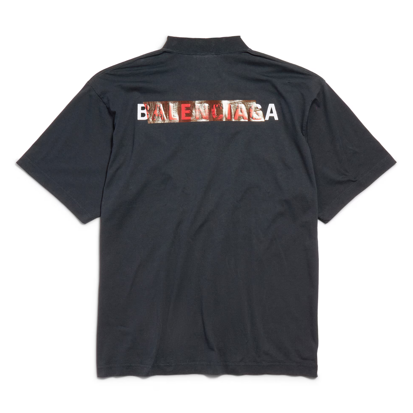 Polera Balenciaga Taped Back Medium Fit Black