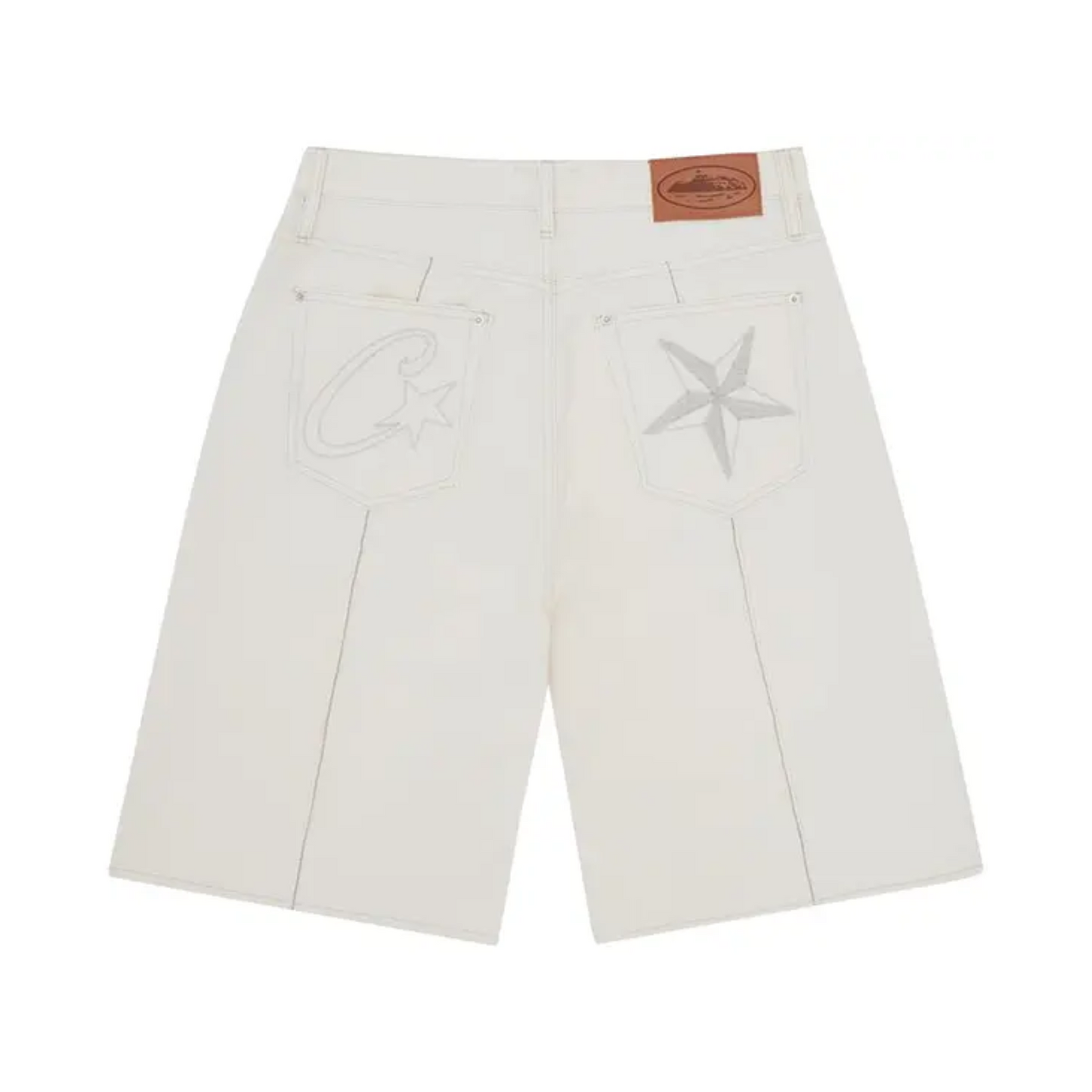 Corteiz C-Star Denim Shorts Natural