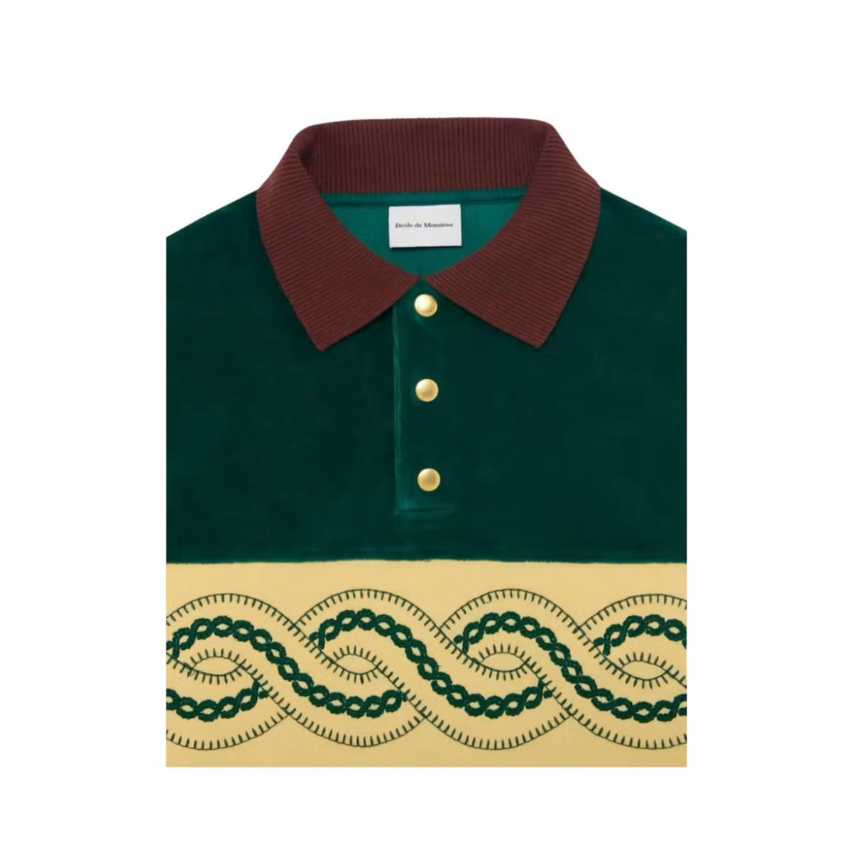 Polo Drole de Monsieur Le Polo Tresse Dark Green