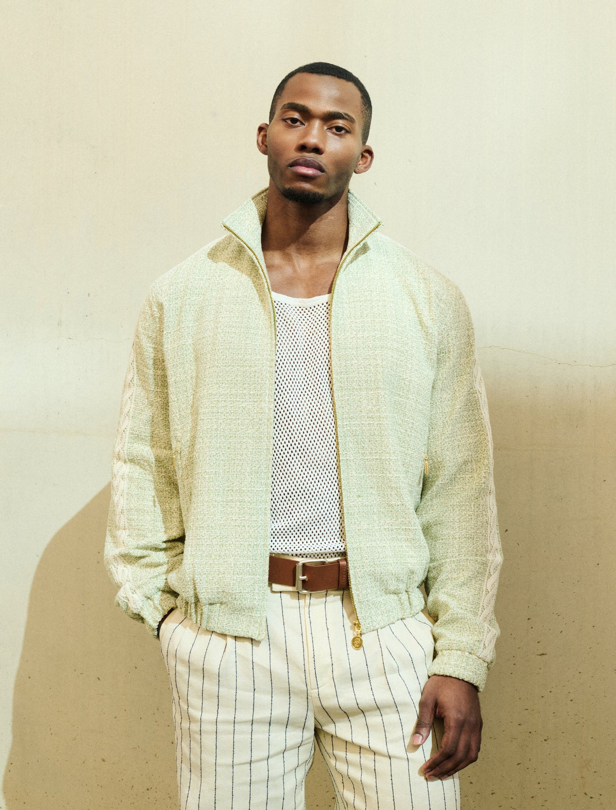 Chaqueta Drole de Monsieur La Trackjacket Tweed Light Green