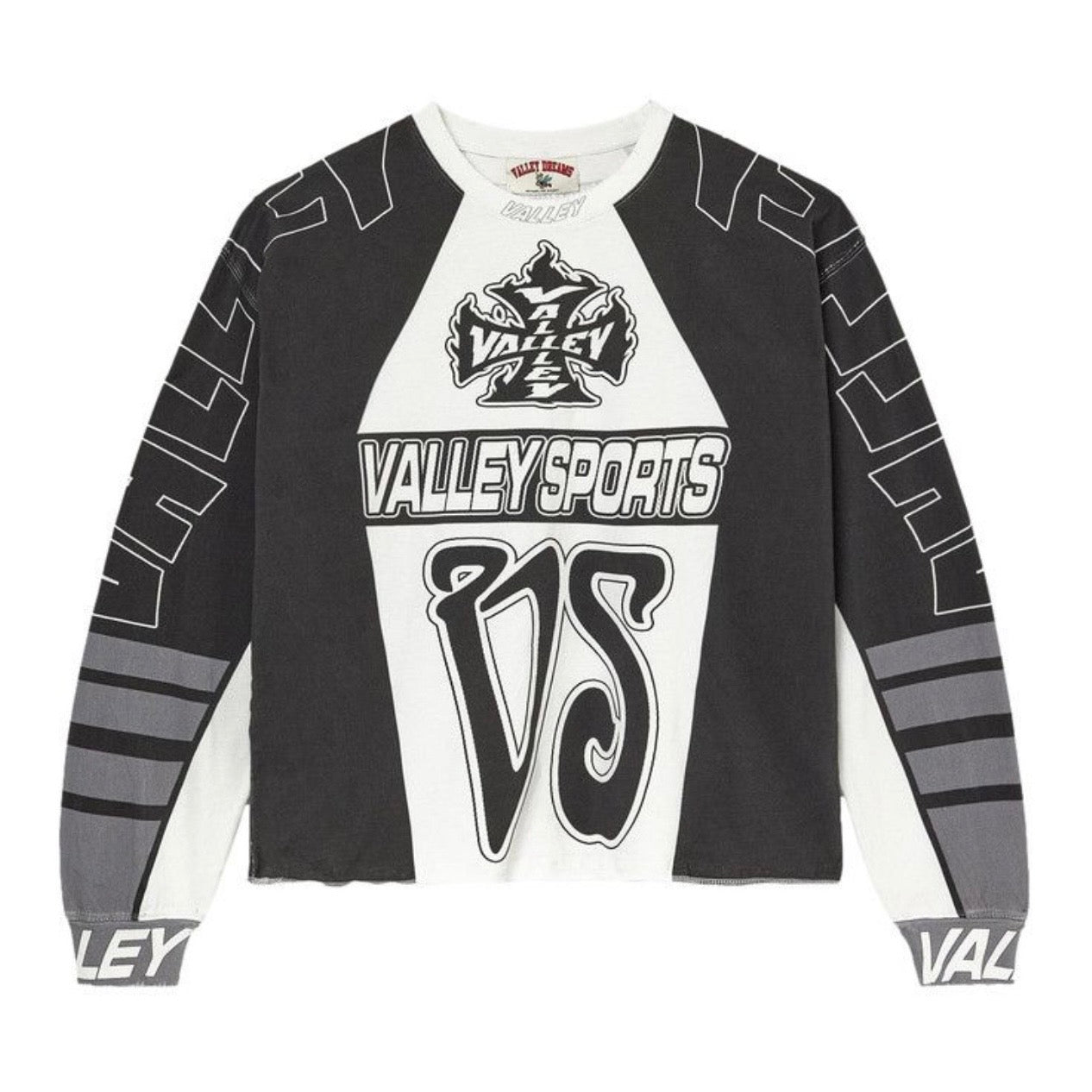 Polera Vale Forever Valley VS Racing Lomg Sleeve Black/White