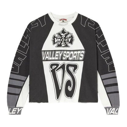 Polera Vale Forever Valley VS Racing Lomg Sleeve Black/White