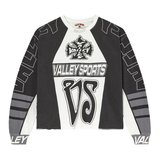 Polera Vale Forever Valley VS Racing Lomg Sleeve Black/White