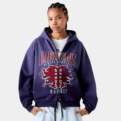 Poleron Eme Studios Dusk Blue Ribbon Full Zip - XL