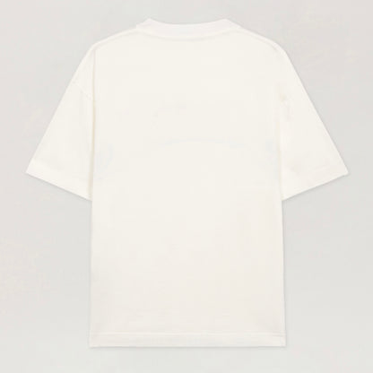 Polera Palm Angels Curved Logo Regular Off White/Black