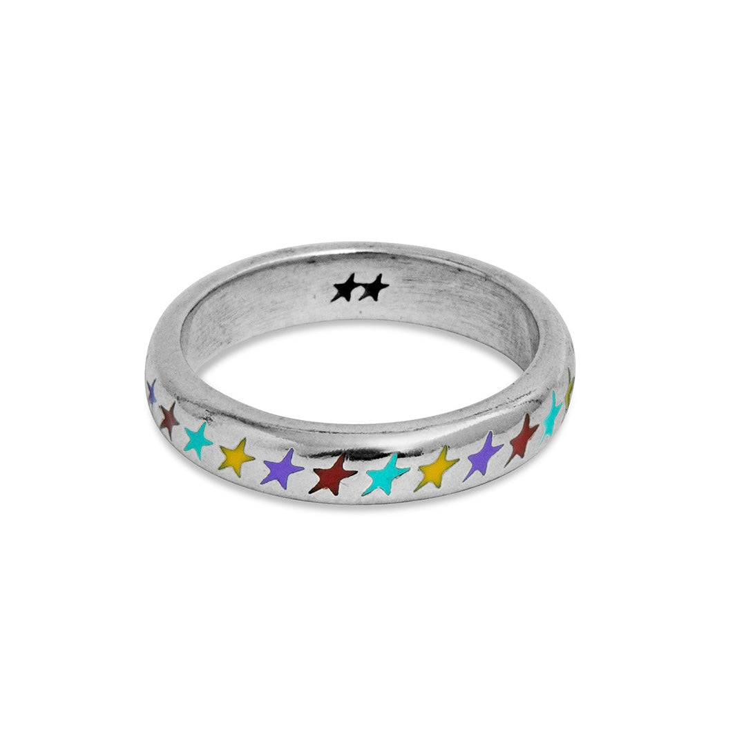 Anillo Twojeys Enameled Multicolor Starline Ring S