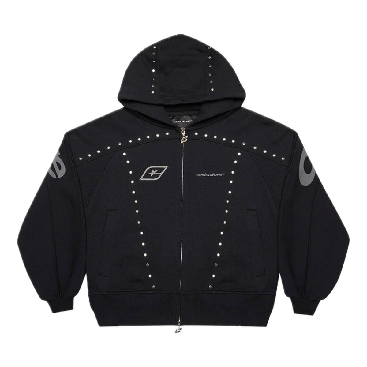 Poleron Cold Culture Stud Zip Black