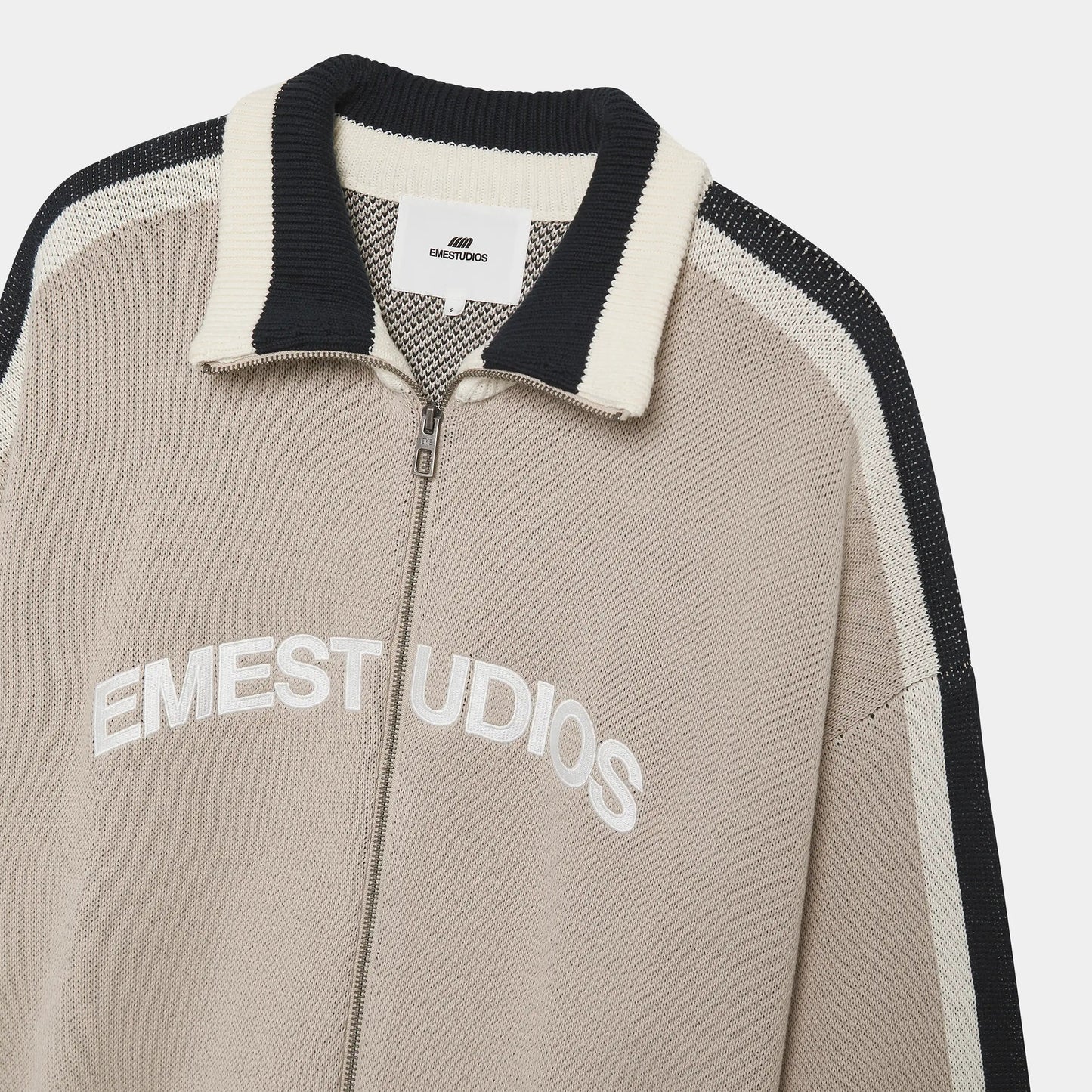 Sweater Eme Studios Echellor Off Sand Zipper Knit