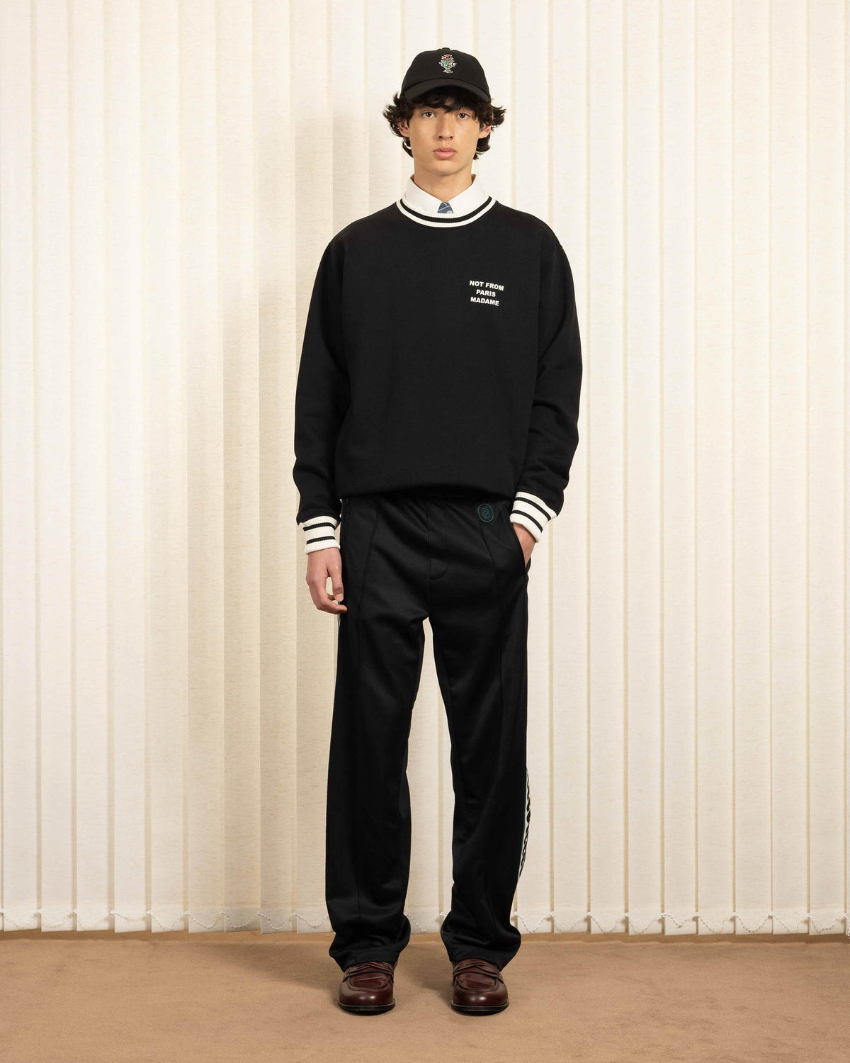 Poleron Drole de Monsieur “NFPM” Slogan Sport Black